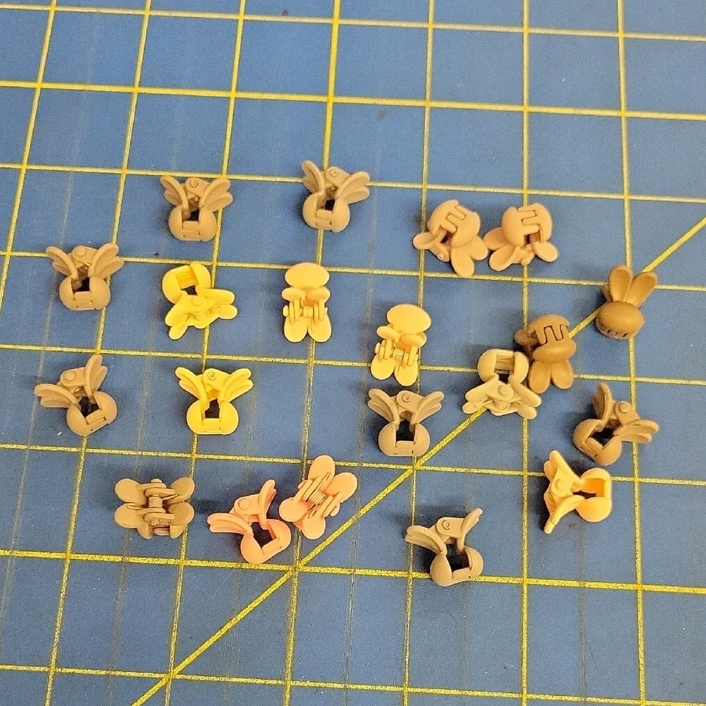 Lot of 20 Small Hair Clips - Tan Pink Cream Brown